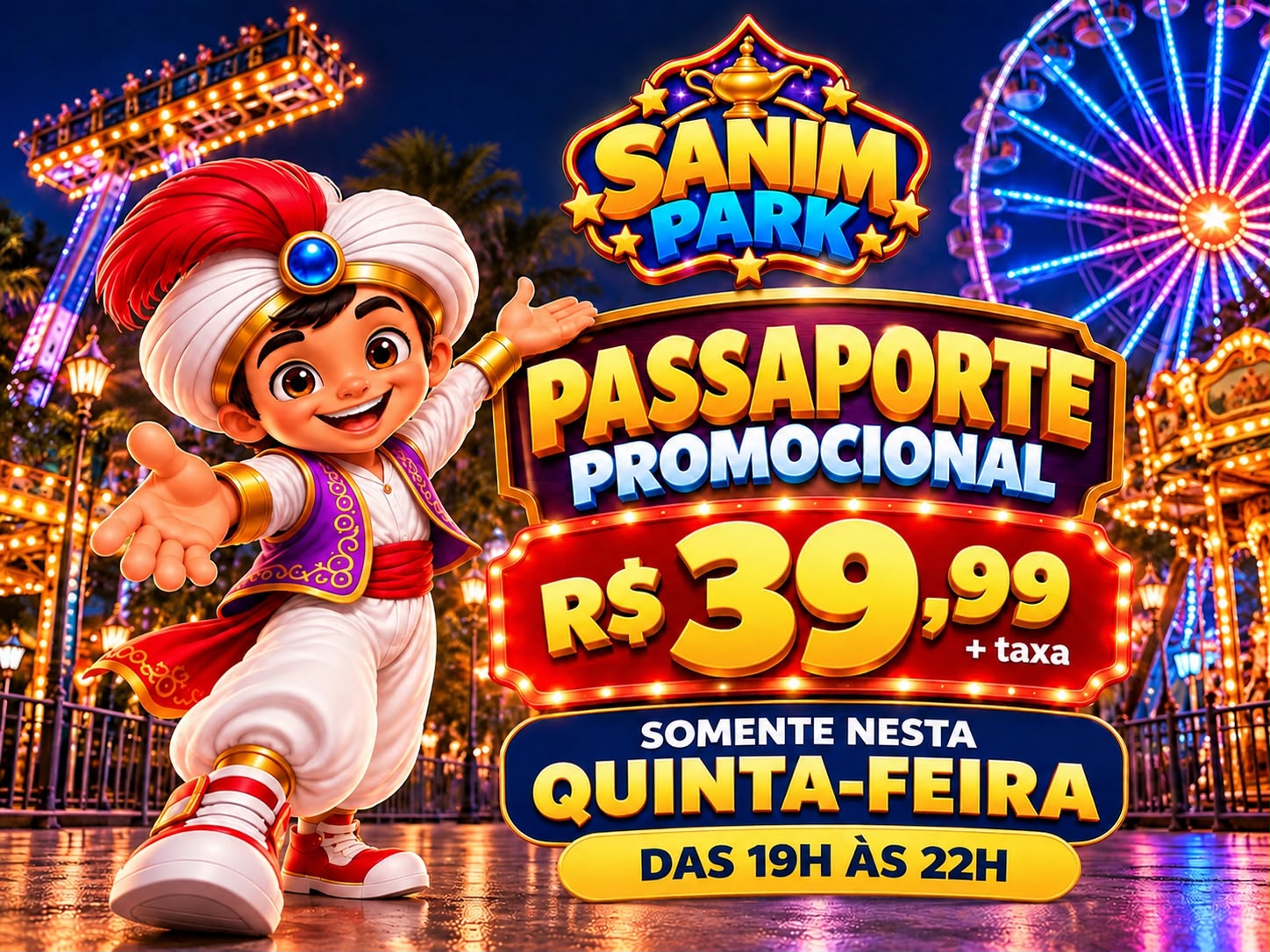 PASSAPORTE QUINTA-FEIRA 19h às 22h— R$ 39,99 POR PESSOA