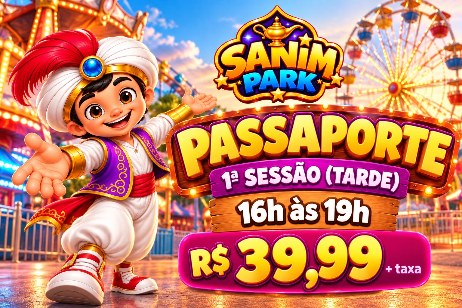 PASSAPORTE ONLINE — 1ª SESSÃO (TARDE) 16h às 19h — R$ 39,99 + taxa POR PESSO