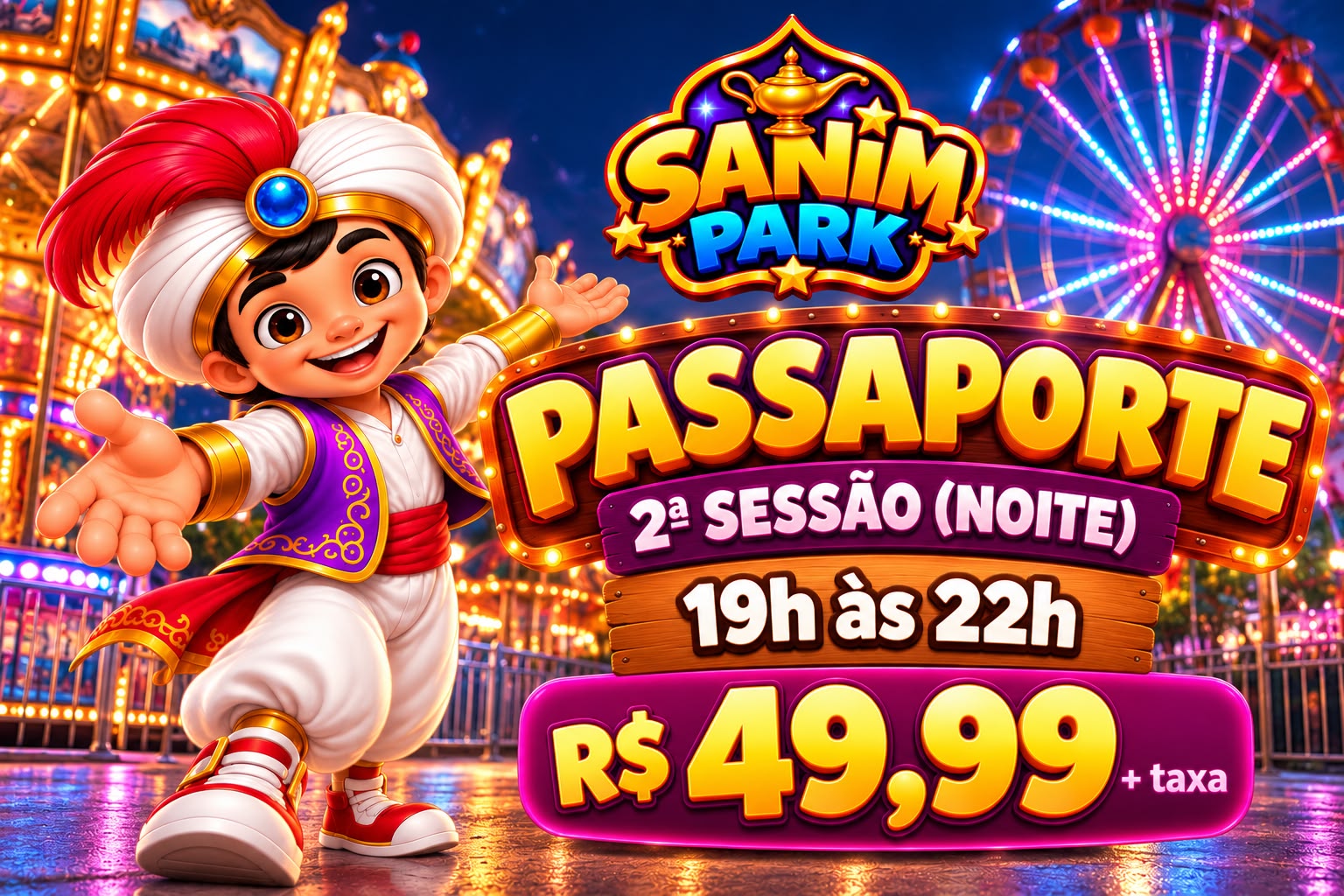 PASSAPORTE ONLINE — 2ª SESSÃO (NOITE)  19h às 22h — R$ 49,99 + taxa POR PESSOA